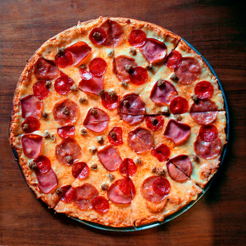 Pepperoni Pizza with spicy pepperoni slices